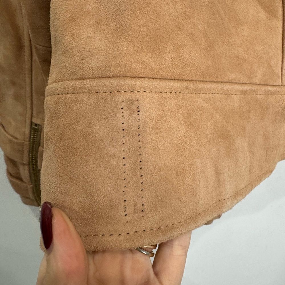 L’AGENCE $1595 Billie Belted Suede Biker Jacket in Capuccino Suede *miss… - Picture 13 of 14